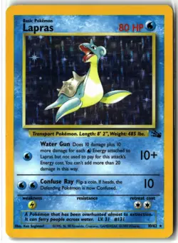 Lapras ⭐ 10/62 Holo Rare Fossil 1999 Pokemon LP - Image 1