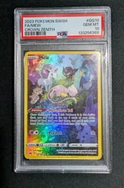 2023 POKEMON SWORD & SHIELD CROWN ZENITH #GG10 FULL ART/MEW PSA 10 - Image 4