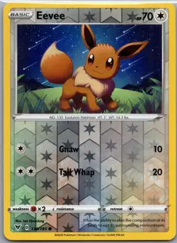 Eevee 130/185 Common - Pokemon TCG SWSH: Vivid Voltage - Reverse Holo (NM) - Image 1