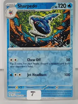 Sharpedo - reverse holo - SV: Temporal Forces #043 - POKEMON - NM - T - Image 5