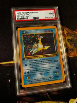 1999 POKEMON FOSSIL 1ST EDITION #10/62 LAPRAS HOLO PSA 9 TCG - Image 1