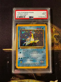 1999 POKEMON FOSSIL 1ST EDITION #10/62 LAPRAS HOLO PSA 9 TCG - Image 2