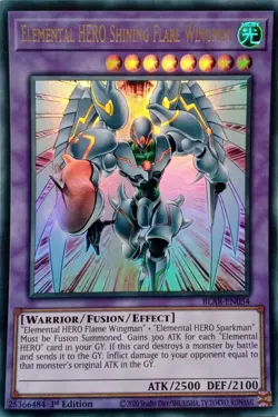 BLAR-EN054 ELEMENTAL HERO SHINING FLARE WINGMAN ULTRA RARE 1ST ED YuGiOh CARD - Image 1