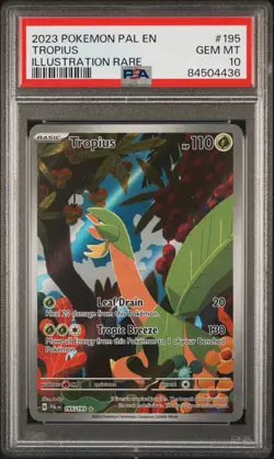 2023 POKEMON PAL EN-PALDEA EVOLVED ILLUSTRATION RARE #195 TROPIUS PSA 10 - Image 1