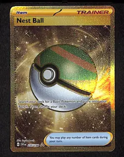 Nest Ball 255 Hyper Rare Pokemon Scarlet & Violet 198 Holo 2023 - Image 1