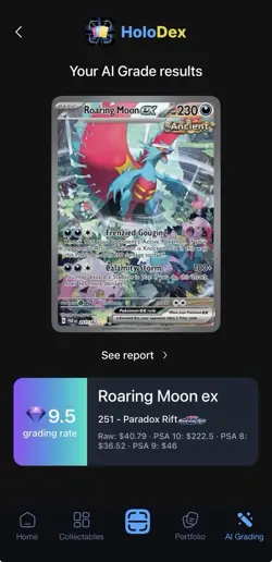 Pokemon Roaring Moon ex 251/182 SV04 Paradox Rift Special Illustration Rare Holo - Image 3