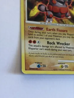 Rhyperior 12/130 Holo Rare Diamond & Pearl Pokemon Moderately Played - Image 3
