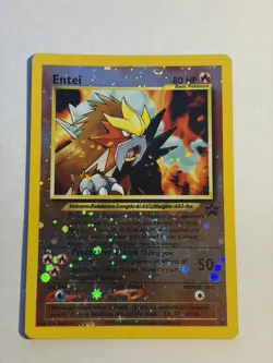 2001 Pokemon Entei Reverse Hologram #34 Movie 3 Black Star Promo new free ship - Image 1