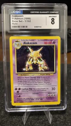 Pokemon TCG Alakazam Base Set CGC 8 - Image 1