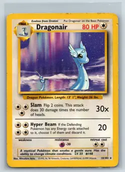 Dragonair 22/130 Rare Base Set 2 Pokemon Heavily Played - Image 1