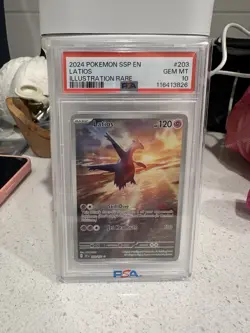 LATIOS #203/191 PSA 10 • 2024 Pokemon Sv08: Surging Sparks Illustration Rare - Image 1