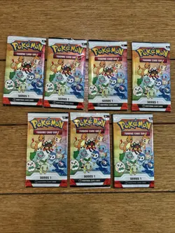 Pokemon Series 1 First Partner Illustration Pack 30th Anniversary Lot Of 7 Packs - Image 2