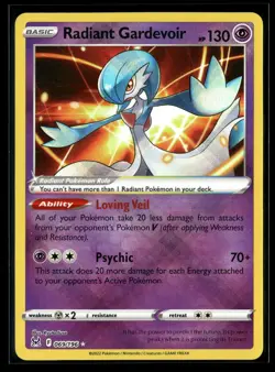 Radiant Gardevoir 069/196 Radiant Rare Lost Origin Pokemon NM/M - Image 1