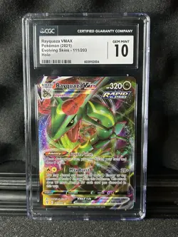 Rayquaza VMAX 111/203 Evolving Skies Holo CGC 10 Gem Mint Pokemon - Image 1