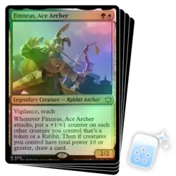 FOIL FINNEAS, ACE ARCHER X4 Bloomburrow BLB Magic MTG MINT CARD - Image 1