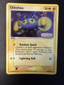 Chinchou 50/92 *SWIRL* Legend Maker Stamped Reverse Holo Pokemon card - Image 1