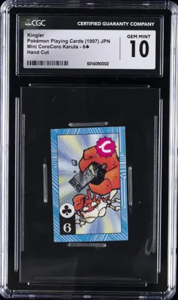 1997 POKEMON PLAYING CARDS JAPANESE KINGLER CGC 10 GEM MINT - Image 1