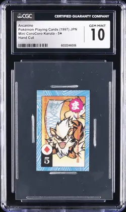 1997 POKEMON PLAYING CARDS JPN #5 OF DIAMONDS ACRANINE CGC 10 GEM MINT - Image 1