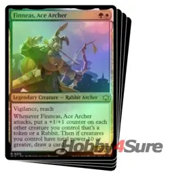 Foil Finneas, Ace Archer X4 M/NM Magic: The Gathering MTG Bloomburrow - Image 1