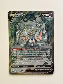 Zacian V GG48/GG70 Holo V Rare Crown Zenith Galarian Gallery Pokemon Near Mint - Image 1