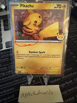 Pikachu 051/162 30th Anniversary Stamped Pokemon Card - Image 1