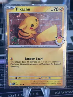 Pikachu 051/162 30th Anniversary Stamped Pokemon Card - Image 3