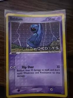 Pokemon TCG Beldum 55/107 EX Deoxys Holo Rare Stamped LP Condition - Image 1