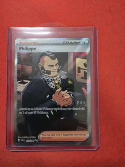 Nintendo Pokemon TCG Philippe Trainer Supporter CRI 110/086 Rare Holo Full Art … - Image 2