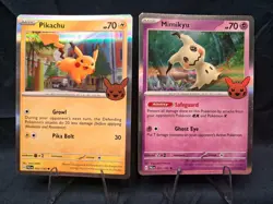 Pokemon Pikachu & Mimikyu Trick Or Trade Pokemon Holo 062/193 097/193 - Image 1