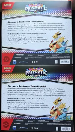 Pokemon Prismatic Evolutions Poster Collection Box Lot of 2 Sealed TCG - Image 2