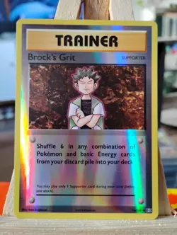 Brock's Grit 74/108 Evolutions Trainer Reverse Holo NM Pokemon Tcg - Image 1