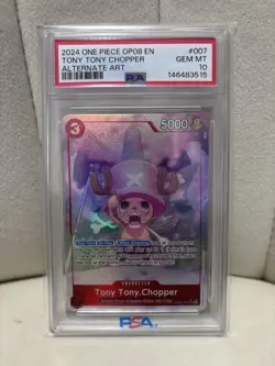 Tony Tony Chopper ~ OP08-007 ~ Alt Art Foil One Piece Card ~ PSA 10 GEM MT - Image 1