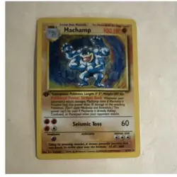 Machamp 8/102 Base Set 1st Edition Holo Rare 100 HP Pokemon Card English 1999 - Image 1