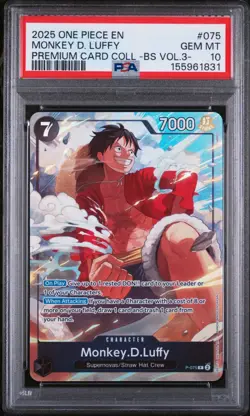 Monkey.D.Luffy PSA 10 (Premium Card Collection Vol. 3) P-075 One Piece - Image 1