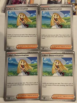 4x Lillie's Determination 119/132 Mega Evolution Pokemon free shipping B24 - Image 1