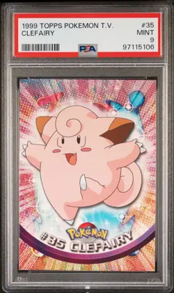 CLEFAIRY #35 Topps Pokemon Series 1 Green Logo 1999 - PSA 9 MINT - Image 1