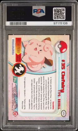 CLEFAIRY #35 Topps Pokemon Series 1 Green Logo 1999 - PSA 9 MINT - Image 2