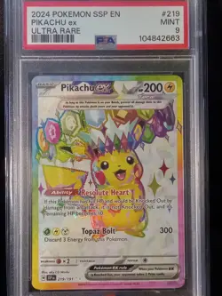 Pokemon TCG Pikachu EX 219/191 Full Art Ultra Rare Surging Sparks Mint PSA 9 - Image 2