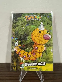 2025 POKEMON STAINED GLASS Crystal Card Kanto Peru Foil # 13 Weedle - Image 1