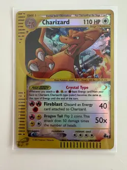 2003 Crystal Charizard 146/144 Skyridge Reverse Holo Secret Rare WOTC Pokemon - Image 1