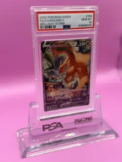 2022 Fa/Charizard V 154 Pokemon Sword & Shield Brilliant Stars PSA 10 - Image 3