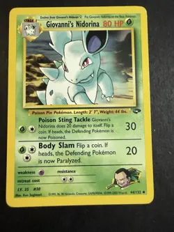 Giovanni's Nidorina 44/132 Unlimited Uncommon Gym Challenge Pokemon Card - Image 1