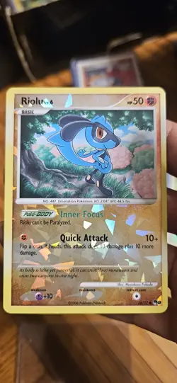 Riolu - 16/17 - Pokemon Pop Series 8 Holo Card NM - Image 1