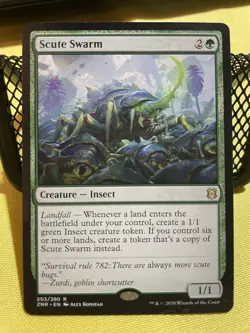 Magic: The Gathering Scute Swarm Zendikar Rising Rare Green Creature 203/280 EN - Image 1