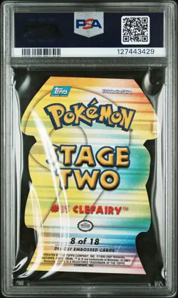 2001 TOPPS POKEMON JOHTO LEAGUE CHAMPIONS DIE-CUT EMBOSSED #8 CLEFAIRY PSA 9 - Image 2