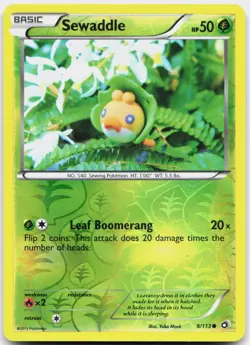 Sewaddle (9) 9/113 Common Legendary Treasures Pokemon Reverse Holo LP - Image 1