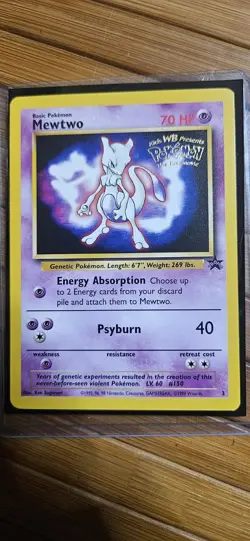 1999 POKEMON TCG BLACK STAR MEWTWO #3 THE FIRST MOVIE PROMO - Image 1