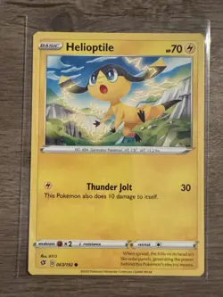 Helioptile Rebel Clash 063/192 Regular Pokemon TCG NM Common Pack Fresh 2020 - Image 1