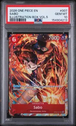 Sabo PSA 10 GEM MINT Illustration Box Vol.5 OP05-007 One Piece Promotion Foil - Image 1