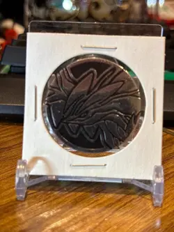 Pokemon TCG flip coin Yveltal silver mirror holofoil blister - Image 1